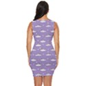 pug dog on a cloud Draped Bodycon Dress View4