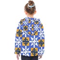 Shapes on a blue background                                                          Kids  Hooded Puffer Jacket View2
