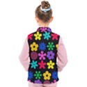 Colorful flowers on a black background pattern                                                           Kid s Puffer Vest View2