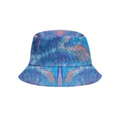 Blue Repeats Inside Out Bucket Hat (kids) by kaleidomarblingart