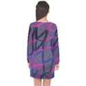 3d Lovely Geo Lines Long Sleeve Chiffon Shift Dress  View2