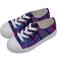 3d Lovely Geo Lines Kids  Low Top Canvas Sneakers by Uniqued