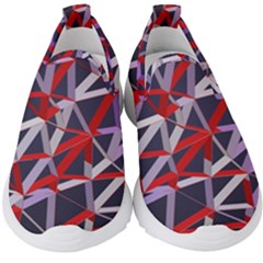 3d Lovely Geo Lines Vii Kids  Slip On Sneakers by Uniqued