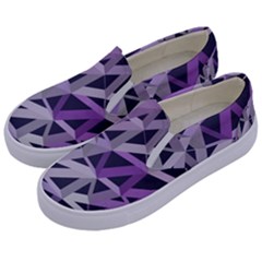 3d Lovely Geo Lines  Iv Kids  Canvas Slip Ons by Uniqued