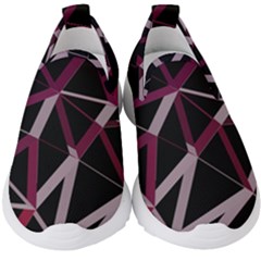 3d Lovely Geo Lines Iii Kids  Slip On Sneakers by Uniqued