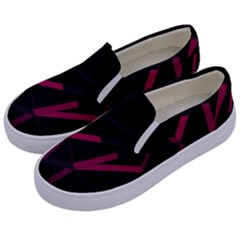 3d Lovely Geo Lines Viii Kids  Canvas Slip Ons by Uniqued