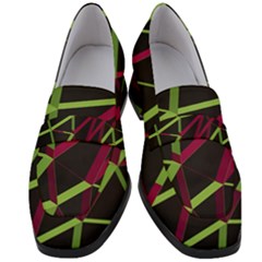 3d Lovely Geo Lines X Women s Chunky Heel Loafers by Uniqued