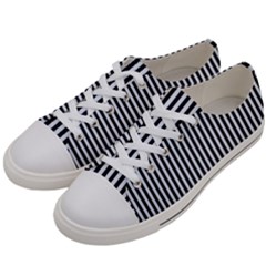 Simple Line Pattern Men s Low Top Canvas Sneakers by Valentinaart