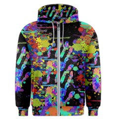 Crazy Multicolored Each Other Running Splashes Hand 1 Men s Zipper Hoodie by EDDArt