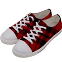 Punk Red Plaid Men s Low Top Canvas Sneakers View2