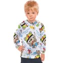 Vector-seamless-pattern-cute-fishing-animals-cartoon Kids  Hooded Pullover View1