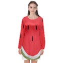 Watermelon Pillow Fluffy Long Sleeve Chiffon Shift Dress  View1