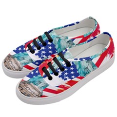 Statue Of Liberty Independence Day Poster Art Women s Classic Low Top Sneakers by Jancukart