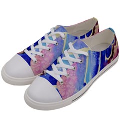 Painting-abstract-blue-pink-spots Women s Low Top Canvas Sneakers by Jancukart