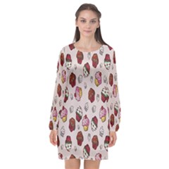 Cake-birthday Long Sleeve Chiffon Shift Dress  by nateshop