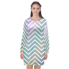 Zigzag-maves Long Sleeve Chiffon Shift Dress  by nateshop