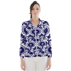 Blue Lace Decorative - Pattern 14th And 15th Century - Italy Vintage Women s Windbreaker by ConteMonfrey