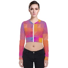 Illustration Geometric Pattern Design Graphic Long Sleeve Zip Up Bomber Jacket by Wegoenart