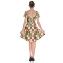 Illustration Template Christmas Pattern Short Sleeve Bardot Dress View2