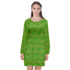 Green-apples Long Sleeve Chiffon Shift Dress  by nateshop