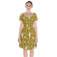 Bear 3 Short Sleeve Bardot Dress by nateshop