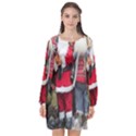 Santa On Christmas 1 Long Sleeve Chiffon Shift Dress  View1