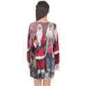 Santa On Christmas 1 Long Sleeve Chiffon Shift Dress  View2