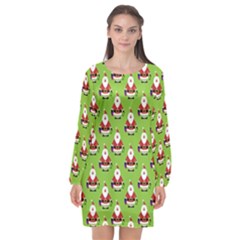 Christmas-santaclaus Long Sleeve Chiffon Shift Dress  by nateshop