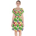 Food Illustration Pattern Texture Short Sleeve Bardot Dress View1
