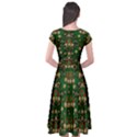 Ganesh Elephant Art With Waterlilies Cap Sleeve Wrap Front Dress View2