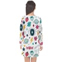Wallpaper Background Cute Design Long Sleeve Chiffon Shift Dress  View2