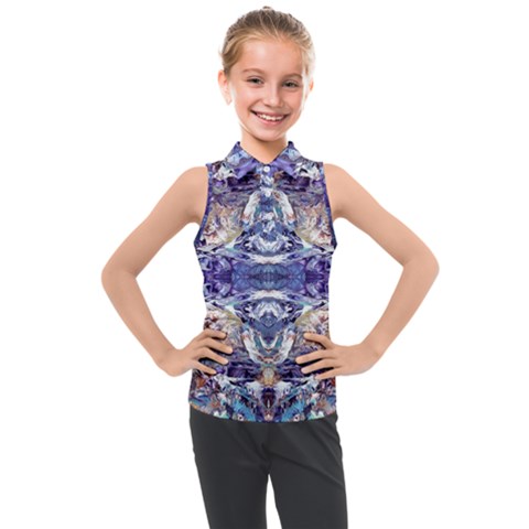 Amethyst Repeats Kids  Sleeveless Polo Tee by kaleidomarblingart