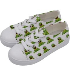 Kermit The Frog Kids  Low Top Canvas Sneakers by Valentinaart