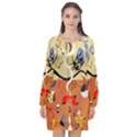 Carnival Of The Harlequin Art Long Sleeve Chiffon Shift Dress  View1