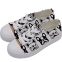 Dog French Bulldog Seamless Pattern Face Head Kids  Low Top Canvas Sneakers View2
