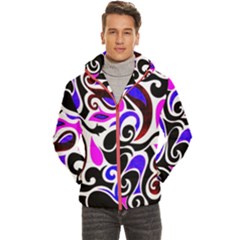 Retro Swirl Abstract Doodle Men s Hooded Quilted Jacket by dressshop