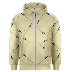 Fishing Rods Pattern Brown Men s Zipper Hoodie by TetiBright