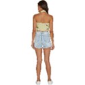 Fishing Rods Pattern Brown Backless Halter Cami Shirt View4