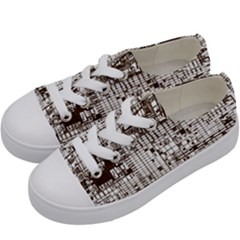 Antique Oriental Town Map  Kids  Low Top Canvas Sneakers by ConteMonfrey