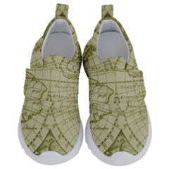 Vintage Mapa Mundi  Kids  Velcro No Lace Shoes by ConteMonfrey