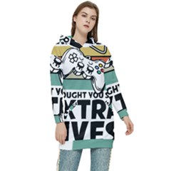 Video Gamer T- Shirt Exercise I Thought You Said Extra Lives - Gamer T- Shirt Women s Long Oversized Pullover Hoodie by maxcute