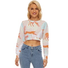 Pattern T- Shirt Hand Drawn Exotic Big Cat Cheetahs, Stretching, Running, Sitting And Walking On Abs Lightweight Long Sleeve Sweatshirt by maxcute