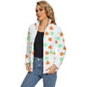 St Patricks Day T- Shirt Green White Orange Shamrock Pattern T- Shirt Women s Puffer Bubble Jacket Coat View2