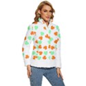 St Patricks Day T- Shirt Green White Orange Shamrock Pattern T- Shirt Women s Puffer Bubble Jacket Coat View3