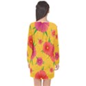 Background Flowers Floral Pattern Long Sleeve Chiffon Shift Dress  View2
