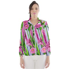 Cherished Blooms – Watercolor Flowers Botanical Women s Windbreaker by GardenOfOphir