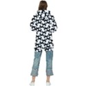 Playful Pups Black and White Pattern Women s Long Oversized Pullover Hoodie View2