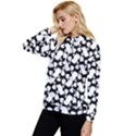 Playful Pups Black and White Pattern Women s Lightweight Drawstring Hoodie View2