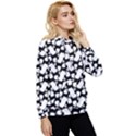 Playful Pups Black and White Pattern Women s Lightweight Drawstring Hoodie View3