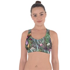 Craft Mushroom Cross String Back Sports Bra by GardenOfOphir
